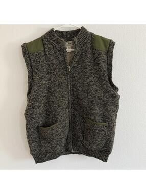 Vintage 90's L.L.Bean Wool Sherpa Lined Full Zip Vest Sz L Outdoors Rugged Gorp